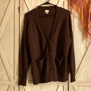 Cute! Brown button-up cardigan!